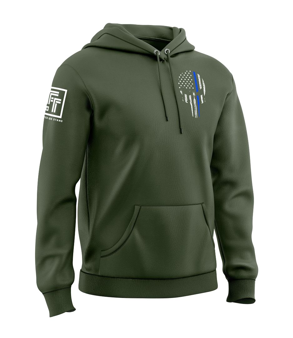Blue Line Skull Sweatshirt