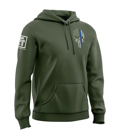 Blue Line Skull Sweatshirt