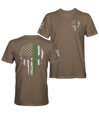 Green Line Skull T-Shirt