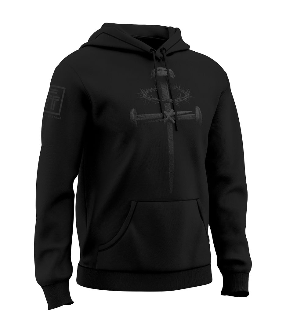 Forged Victory: Nail & Cross Stealth Sweatshirt