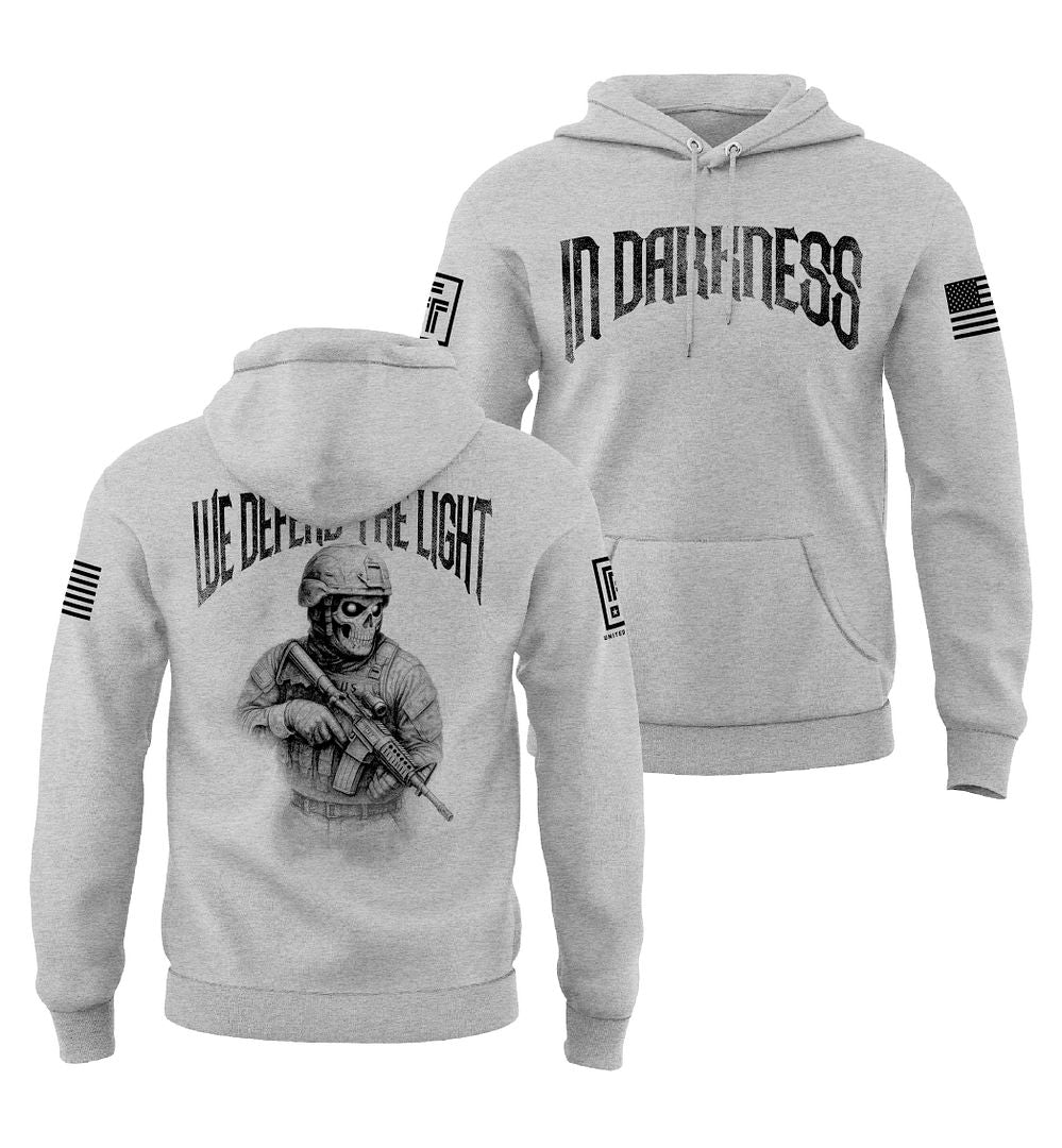 In Darkness We Defend the Light Men's Patriotic Sweatshirt