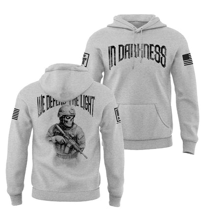 In Darkness We Defend the Light Men's Patriotic Sweatshirt