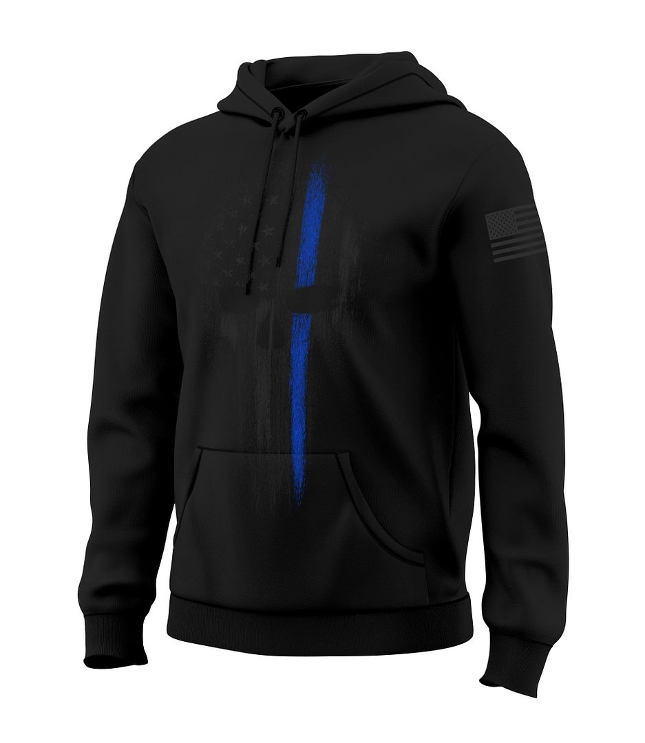 Blue Line Skull Flag Stealth Sweatshirt