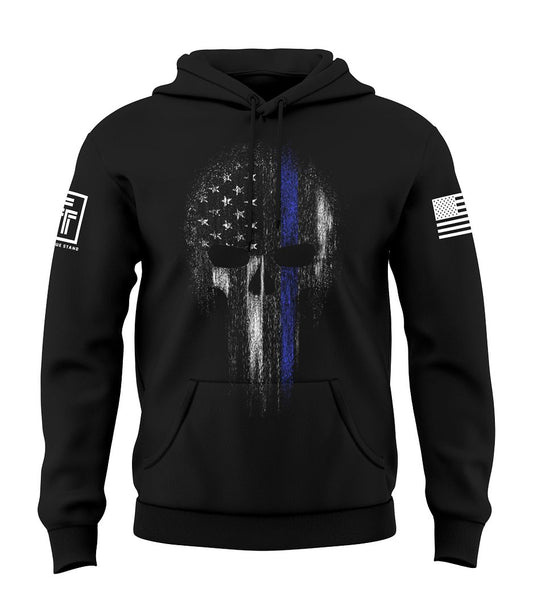 Blue Line Skull Flag Sweatshirt