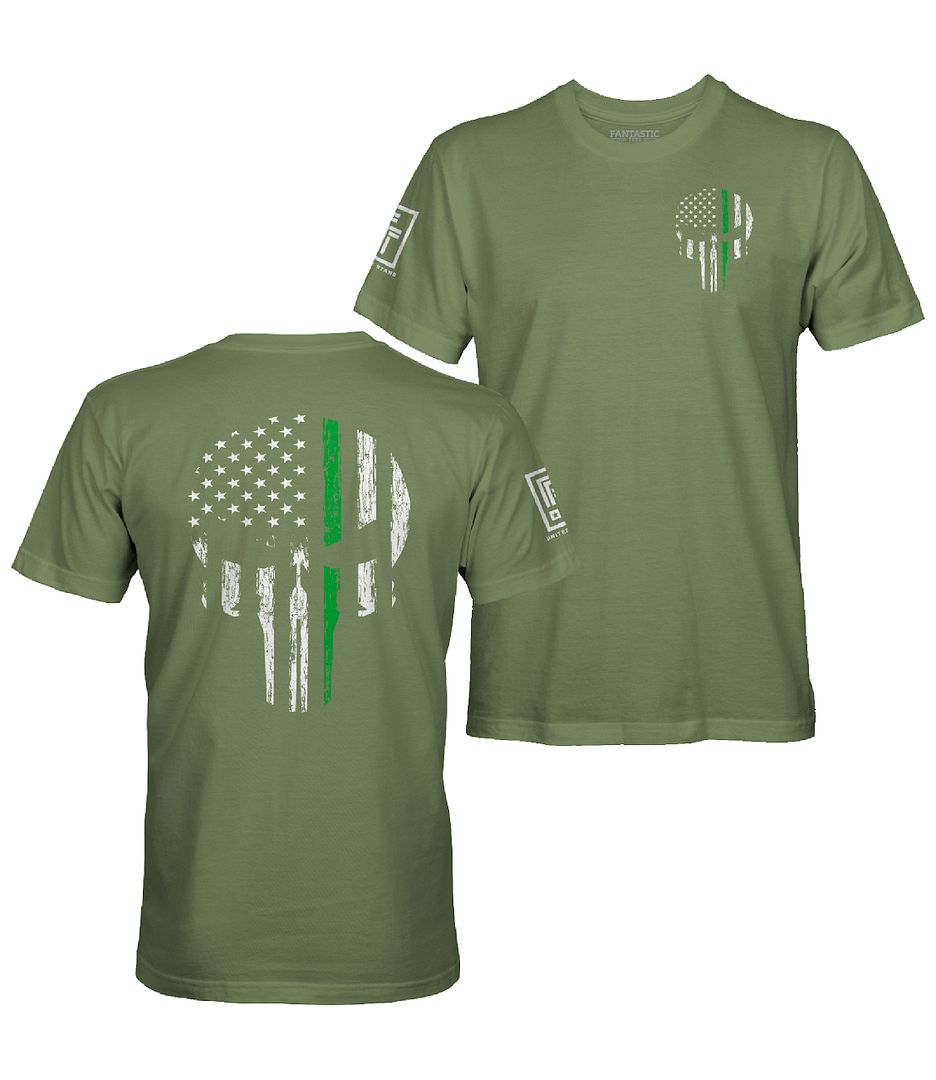 Green Line Skull T-Shirt