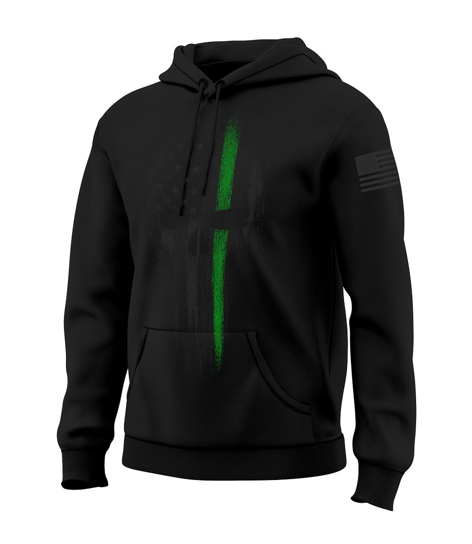 Green Line Skull Flag Stealth Sweatshirt